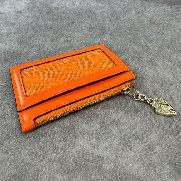 Gucci Luce Orange Card Case Wallet Holder - Picture 7 of 12